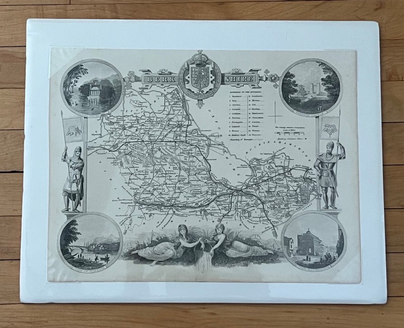 Berkshire County, England & Windsor Castle Map  (1848) - Thomas Moule. 8 x 11