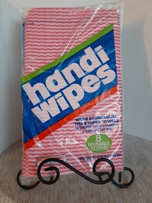 Vtg NOS Handi Wipes 8 Reusable Towels 24×13'' Red Colgate Palmolive Ships From US