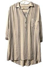 RAG POETS Polo striped long sleeve shirt dress Size XS Pheasant Bohemian Minimal