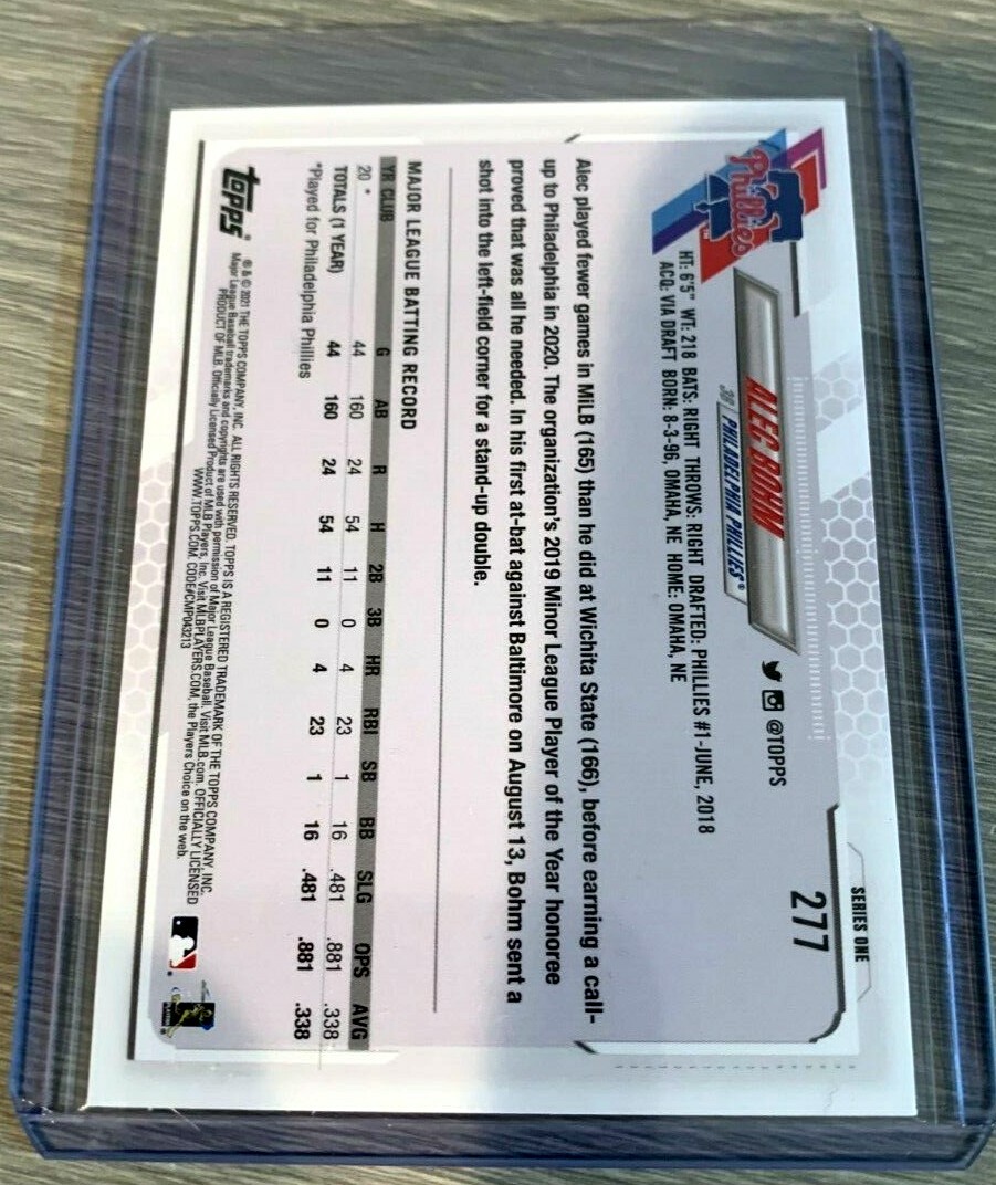 2021 Alec Bohm Yellow Parallel Topps All Star Rookie | eBay