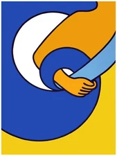 Wall Decor Poster.Fine Graphic Art Design.Holding the Blues.Room Home art.459