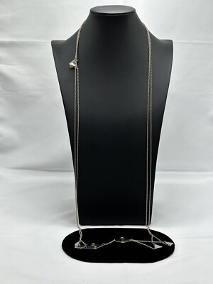 Long Circle Necklace With Diamond And Rectangle Decor In Gold Tone