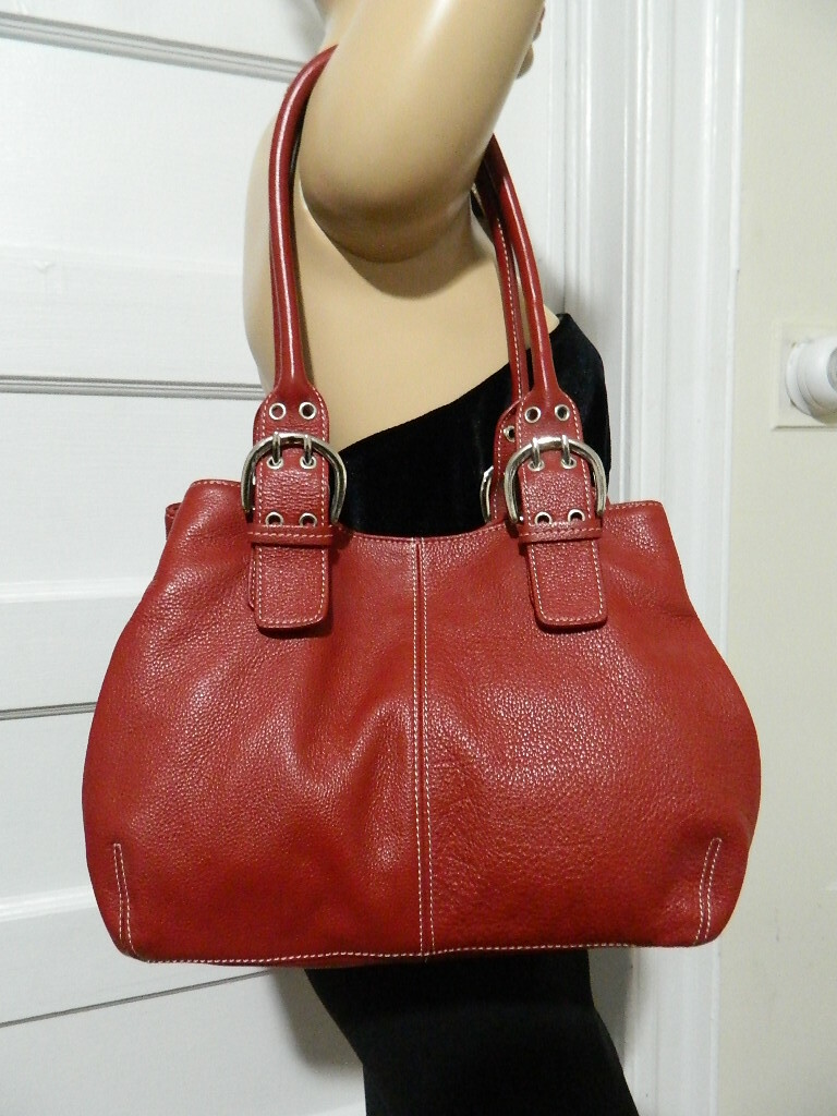 TIGNANELLO RED LEATHER SHOULDER BAG | eBay display picture 3