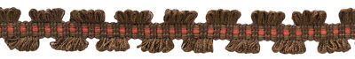 Orange, Dark Brown 7/8'' Gimp Braid [By the Yard]