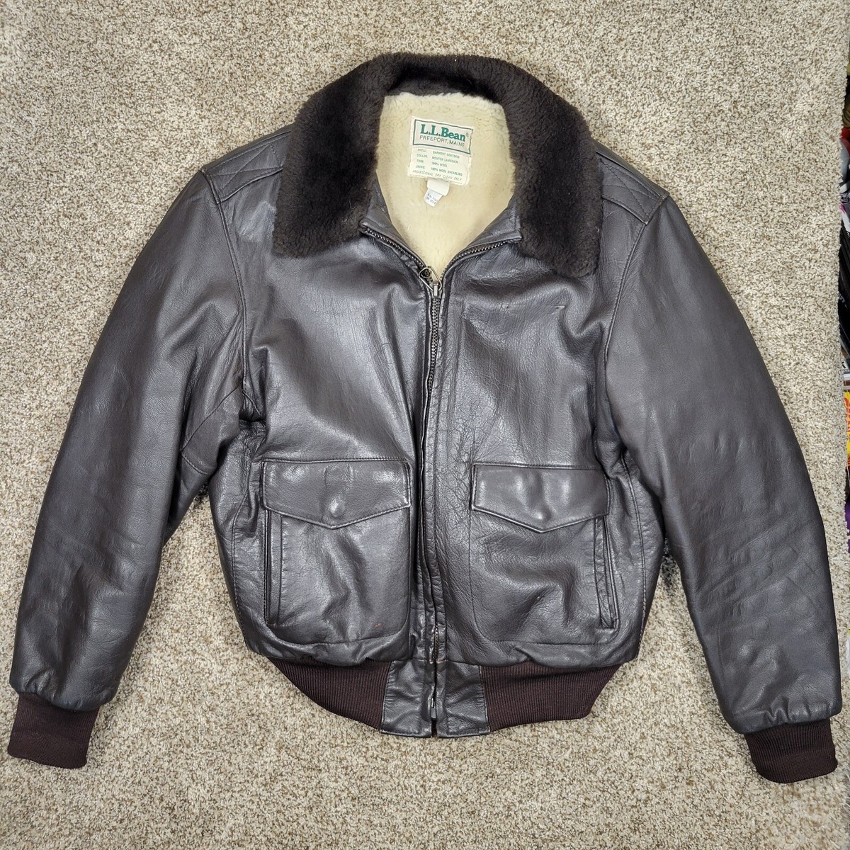 L.L.Bean G-1 Type Leather Jackt Size/42 Vintage AVIREX US Navy G-1 