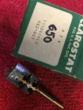 RTV 650 CLAROSTAT  POTENTIOMETER 1500 & 1 MEG  445-267    NOS