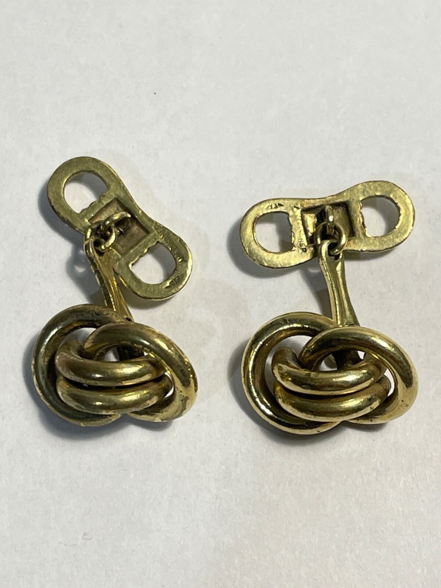 Paire De Boutons De Manchette Plaqué Or Par FAST - Occasion Bon état