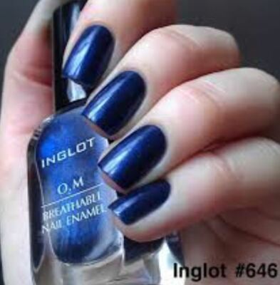 Inglot 646 Nail Enamel Polish High Gloss Metallic Blue 0.51 Fl Oz Durable New E*
