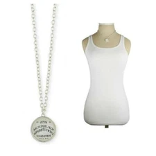 OUIJA BOARD NECKLACE 16" Chain Round Spirit Board Pendant Occult Seance NEW