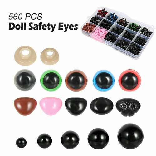 560 Pcs Plastic Safety Eyes and Noses with Washers, Colorful Craft Doll Eyes - Picture 6 of 13