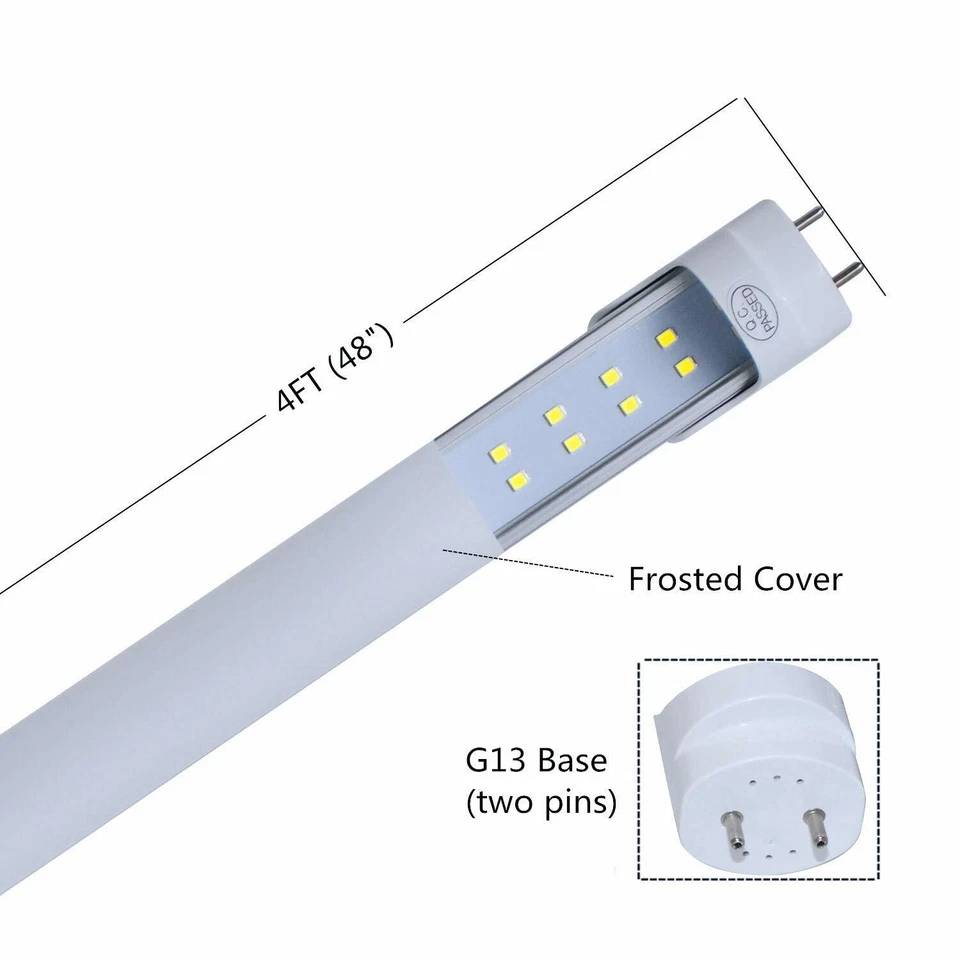 Paquete de 4~100 bombillas de tubo LED T8 4 PIES F40T12 F32T8 4' luces LED para tienda 28W 6500K Foto 4 de 4