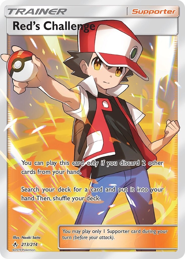 Red's Challenge (Full Art) 213/214 Sm-Unbroken Bonds Holo Red's Challenge (Full Art) 213/214 Sm-Unbroken Bonds Holo
