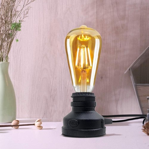 Lampada tubo acqua steampunk industriale rame vintage comodino scrivania luce UK - Foto 1 di 33