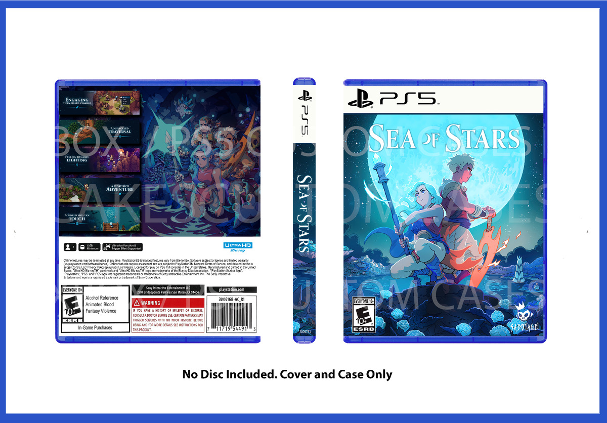 CUSTM REPLACEMENT CASE NO DISC Sea of Stars PS5 SEE DESCRIPTION