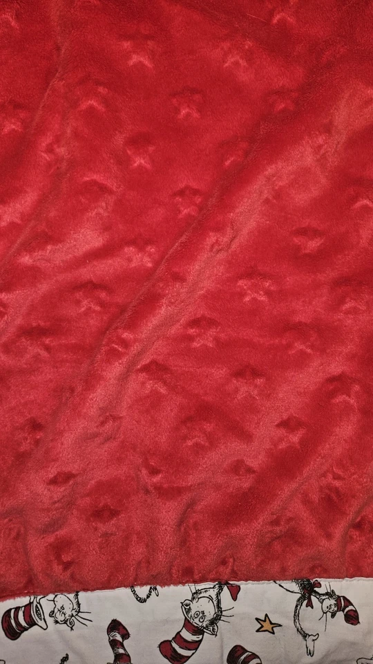 TREND LAB Dr. Seuss EL GATO en el SOMBRERO Cuna Bebé Manta Rojo Minky Foto 3 de 4