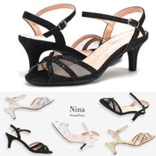 DREAM PAIRS Women's Open Toe Low Stilettos Heel Sandals Ankle Strap Dress Shoes