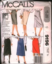 9196 Vintage McCalls SEWING Pattern Misses Straight Skirt UNCUT Easy Fit OOP Sew