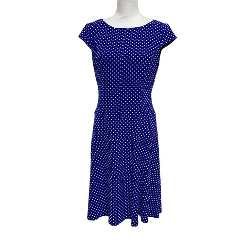 calvin klein blue polka dot dress Aurora Swing Dress in Bluebell – Deadly is the Female main image 1