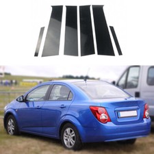 6pcs For Chevrolet Sonic Sedan 11-15 Gloss Black Pillar Posts Door Window Cover