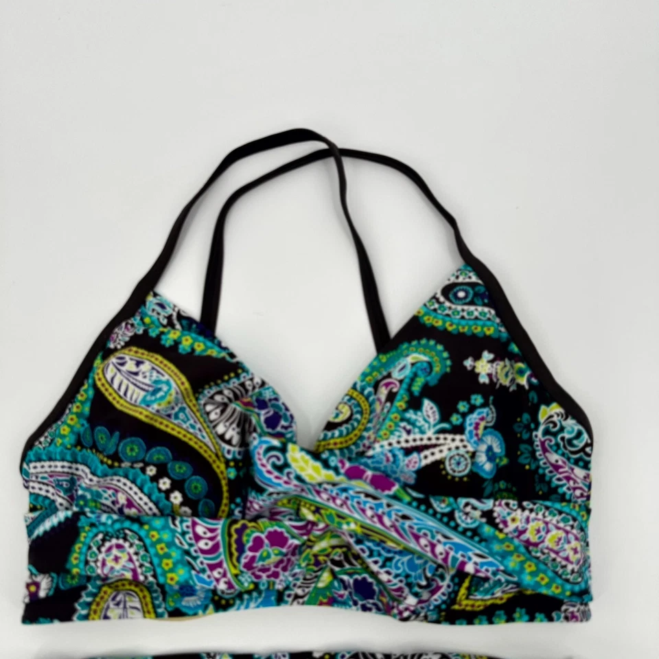 Conjunto de bikini Athleta para mujer talla 34D/32DD multi cachemira traje de baño correa ajustable Foto 3 de 4