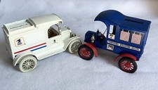 Vtg Set ERTL Co. Mail Delivery Car Banks, 1905 And 1913 Fords,1/25 Scale Die Cas