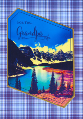 Deep Blue Sky Over Mountains and Blue Lake Birthday Card for Grandpa
