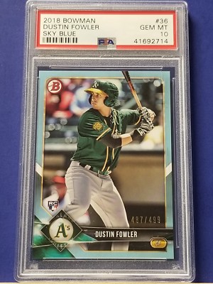 Dustin Fowler - 2018 Bowman Paper Blue Sky #487/499 PSA 10 | eBay