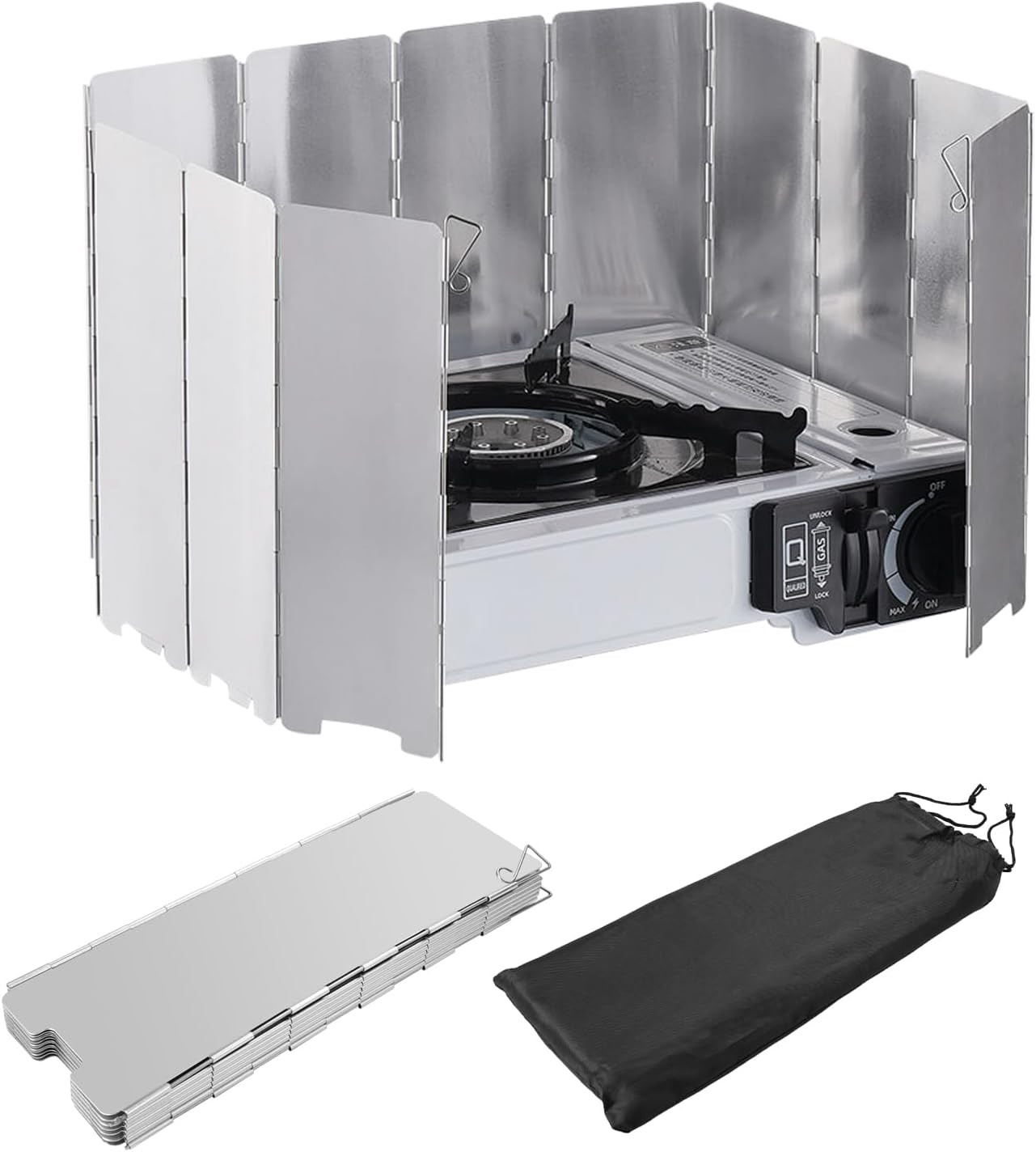 Pare-vent pliable aluminium 12 plaques pour stopper le vent sur votre réchaud