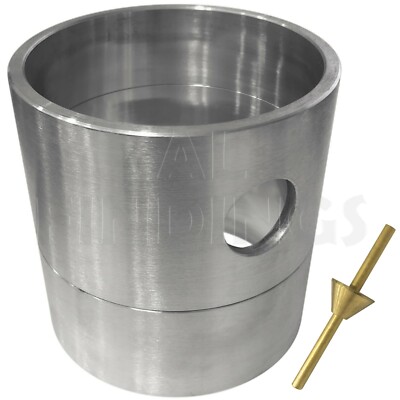100 mm Sandgussform Aluminium traditioneller Sandgusskolben & Messing Anguss Set