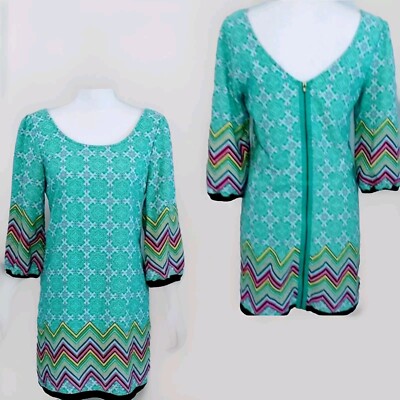 Pink Owl Women's Chevron Print Shift Dress Medium Pastel Boho Geometric  Casual | eBay