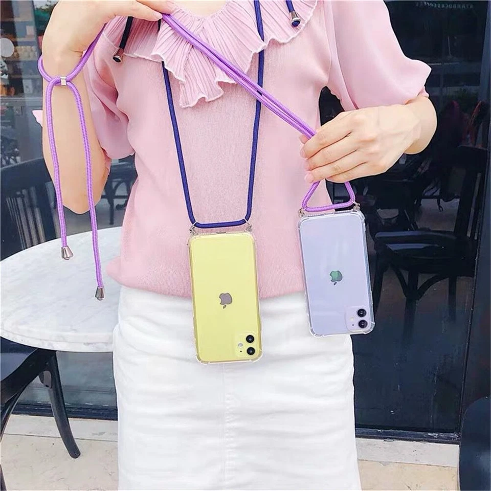 Cross Body Clear Case Colorful Neck Lanyard For iPhone 17 16 15 14 13 12 Pro Max - Image 3 of 4
