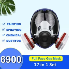 17in1 Full Face Gas Mask Facepiece Respirator For Painting Spraying 6900 Series