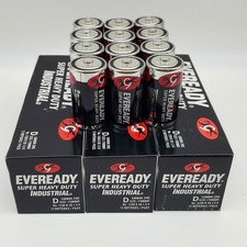 Eveready D Batteries Super Heavy Duty Carbon Zinc 1.5V 1250 R20 Case of 48