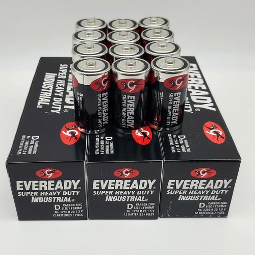 Eveready D Batteries Super Heavy Duty Carbon Zinc 1.5V 1250 R20 Case of 48 - product listing photo