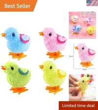 Cute Multicolored Wind-Up Chick and Bunny Toys - Ideal for Easter Baskets