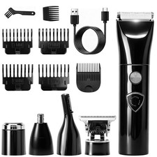 5-in-1 Electric Shaver Trimmer Set:Beard,Nose,Eyebrow,Hair Clipper,LED Display
