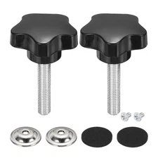 2Pcs Star Knobs, M10 x 50mm Knurled Thumb Screw Knobs 50mm W with Washer&Screw