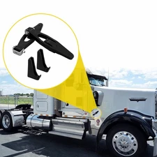 2 PCS Hood Latch Base For 1987-2010 Kenworth T800 W900 With Screws Black Durable