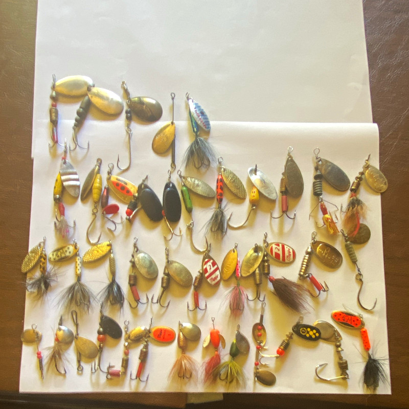 Vintage Fishing Lure Lot Heddon Pflueger Les Davis Marathon Mepps France (40 Pc)