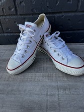 Converse Chuck Taylor All Star Low Top White Canvas Sneakers Wo's 7 Mens 5