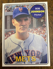NEW YORK METS: Bob Johnson Custom Modern 1969 Style Art Card