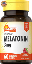 Melatonin 3Mg Fast Dissolve  60 Vegetarian Tablets  Natural Berry Flavor  Veg