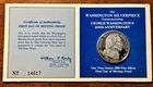 1982 George Washington 250th Anniversary Silverpiece Silver Round & COA Card