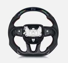 For Dodge Hellcat Charger Durango Srt Carbon Fiber Led Steering Wheel 15