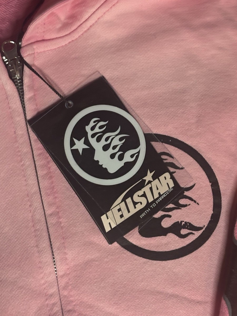 Hellstar Pink Graphic Print Full Zip Hoodie Men's Size M | eBay