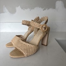 Jessica Simpson Block Heel Raffia Sandal Size...