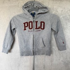 Polo Ralph Lauren Kids Gray Full Zip Hoodie Sweatshirt Boys Size 5