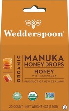  Free Duty Tax Wedderspoon Organic Manuka Honey Drops, Honey  Echinacea, 2