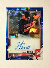 Jose Tena 2021 1st Bowman Chrome AUTO SAPPHIRE REFRACTOR Nationals Raw RC z6