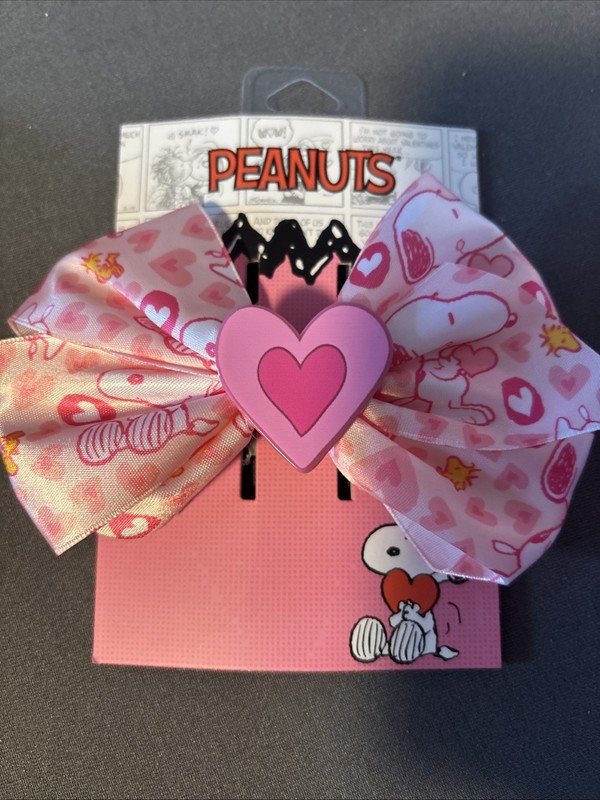 Peanuts Snoopy Pink Ribbon Hair Barrette, NEW